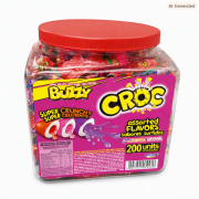 POTE CHICLE BUZZY CROC SURTIDO 200 UN.