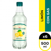 BENEDICTINO LIMON CON GAS 500 ML DISPLAY 6 UN.
