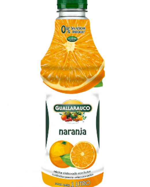 JUGO GUALLARAUCO NARANJA 1 LITRO DISPLAY DE 6 UN.