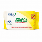 TEDDY TOALLA HUMEDA DESINFECTANTE LIMON PACK 24 UN.