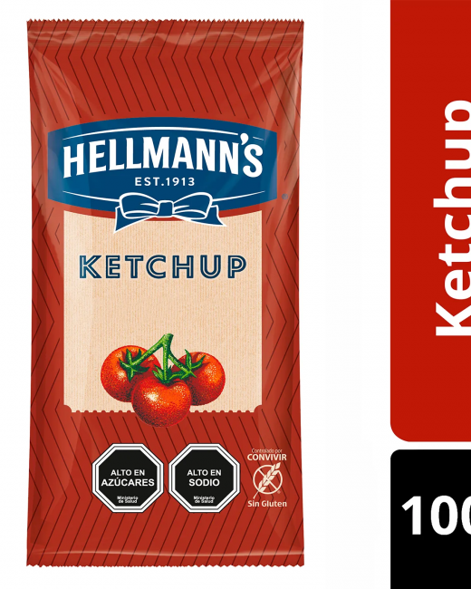 SACHET KETCHUP HELLMANN'S 100 GR CAJA 18 UN.