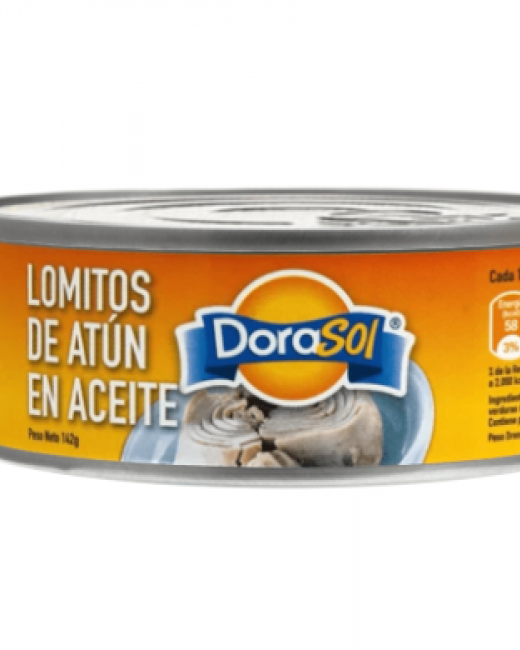 ATUN LOMITO DORASOL EN ACEITE 142 GR CAJA DE 48 UN. 