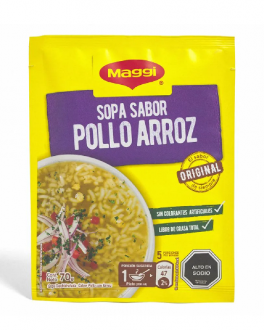MAGGI SOPA POLLO CON ARROZ 70 GR DESDE 10 UN. EN ADELANTE