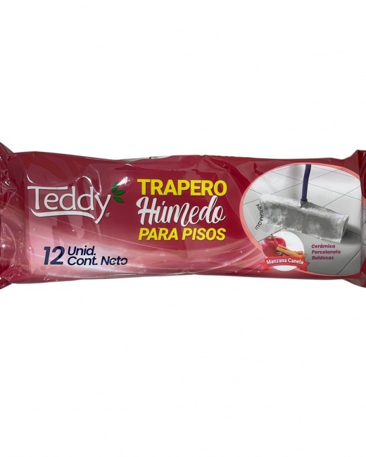 TEDDY TRAPERO HUMEDO MANZANA CANELA CAJA DE 12UN.