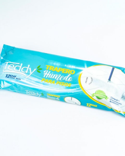 TEDDY TRAPERO HUMEDO CITRICO CAJA DE 12 UN.