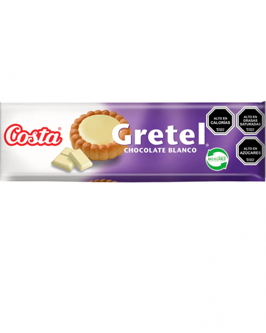 COSTA GRETEL CHOCOLATE BLANCO 85 G PACK 24 UN.
